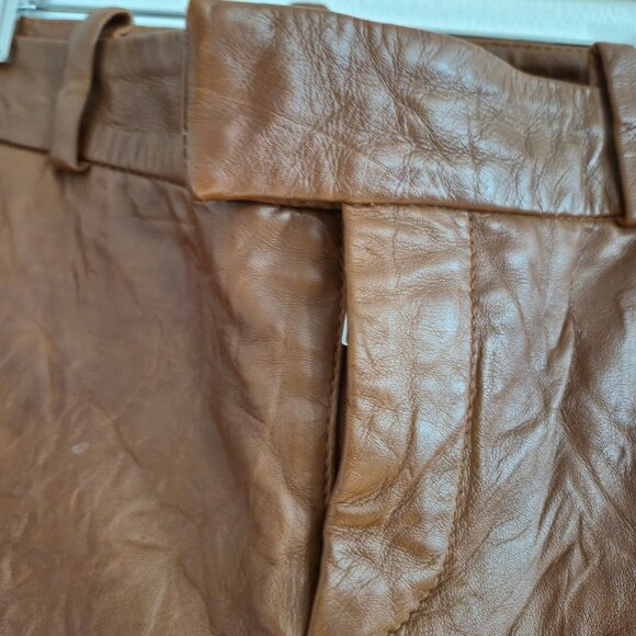 Zadig &Voltaire Crinkle leather trousers , brown S 38, 2020/21 runway collection - Picture 8 of 16